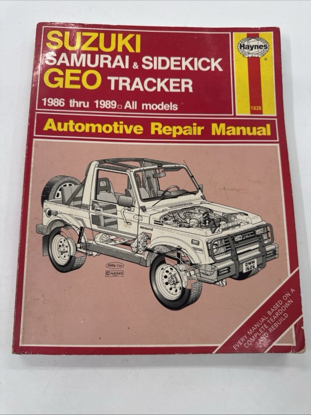 Haynes Repair Manual Suzuki Samurai & Sidekick Geo Tracker 1986 Thru 1993 1626